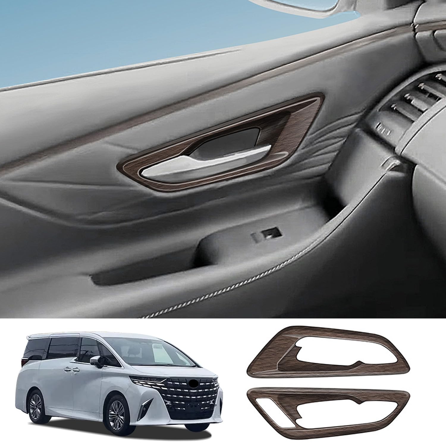 

YOFAMO Inner Door Handle Covers for New 40 Series Inner Door Handle Car Interior Door Scratch Interior Set Alphard/Vellfire (AAHH40W/AAHH45W),