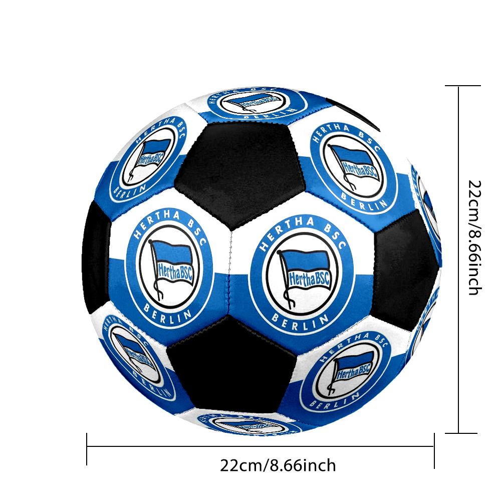 Hertha Bsc 9 Indoor Soccer Ball Colorful Machine Stitched PVC Size 5 Team Training Competition Ready Durable High-Bounce Cool Sports Gift