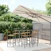7 Piece Outdoor Bar Set Grey Poly Rattan & Solid Acacia Wood
