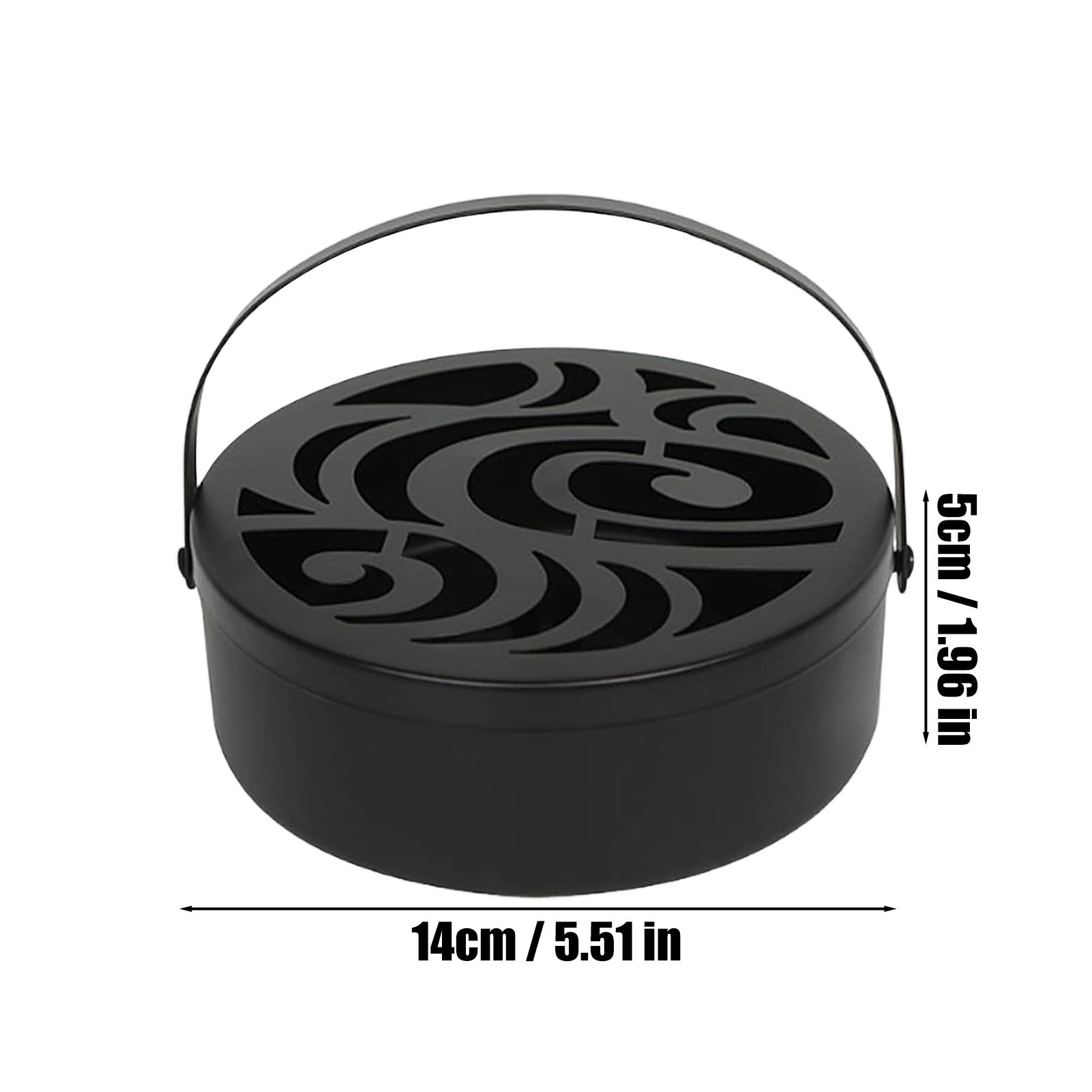 Incense Coil Burner with Lid Coil Incense Holder Metal Round Heat-Resistant Retro Coil Incense Rack Holder Mosquito coil box