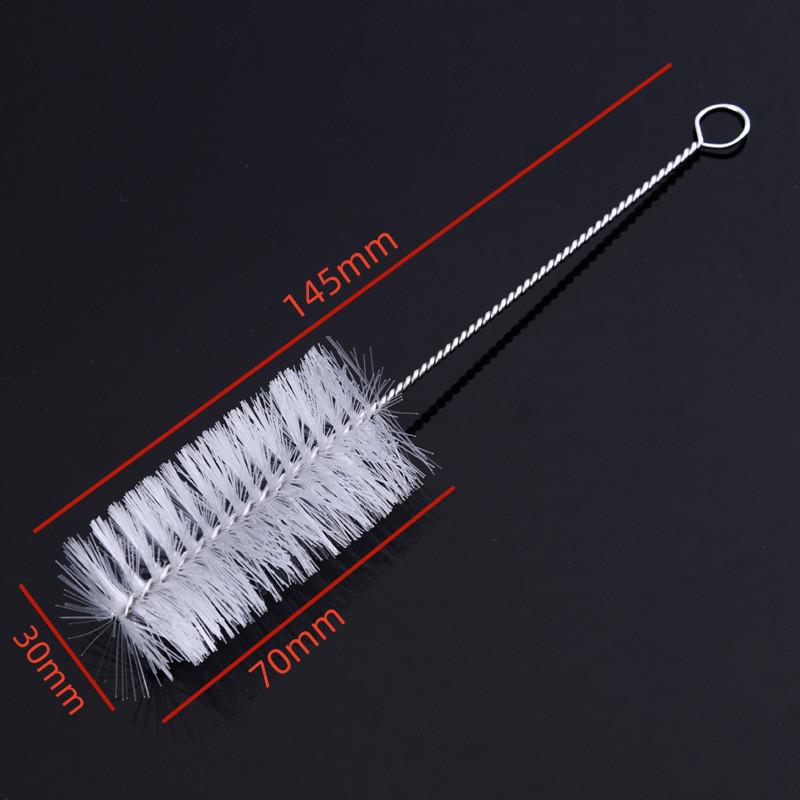 Szczotka ze stali nierdzewnej z długim uchwytem i nylonowym włosiem: Idealne do czyszczenia szklanych pojemników, probówek i butelek na wodę
