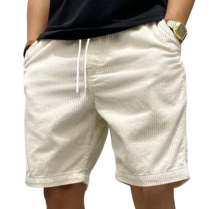 Retro Corduroy Cross-Border Workwear Shorts for Men - Summer American Streetwear Trend