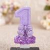 Purple Bow Digital Birthday Cake Candle 