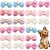 50/100pcs Small Dog Hair Bows Pet Dog Hair Accessories Bows Cat Bows with Rubber Bands for Small Dogs Yorkshire Hair Decorate