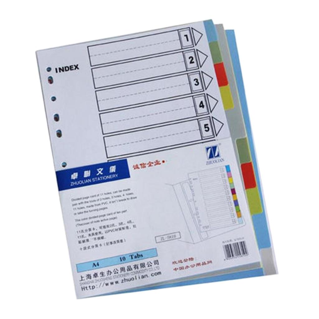 2x A 4 File Dividers Multifunctional Index Dividers Folder Dividers for Students