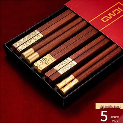 Shuangshihui Chinesisches Legierungs 'Fu' Essstäbchen-Set (5 Paare)