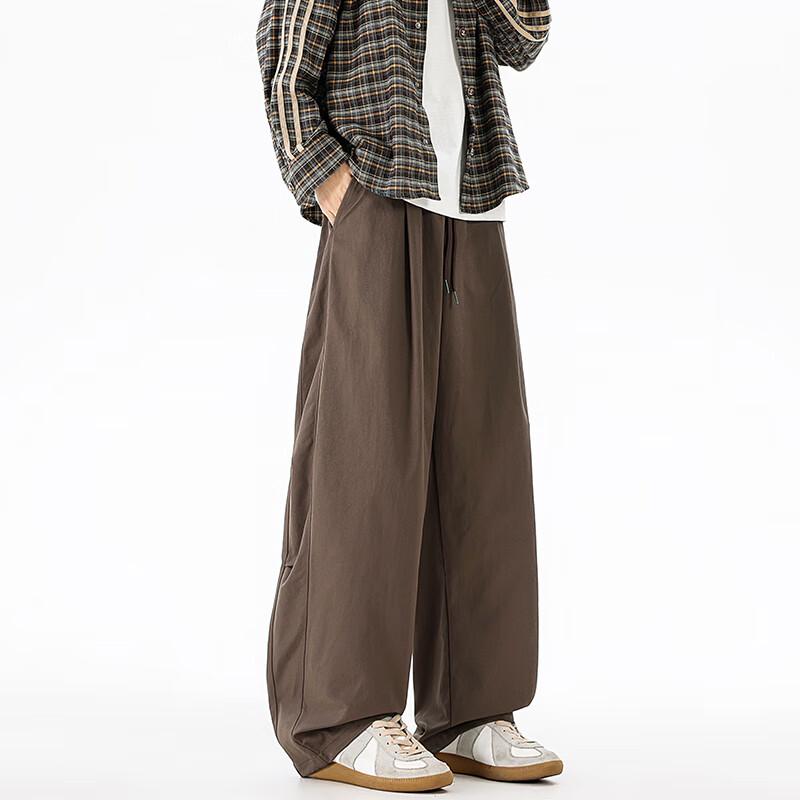 MMOPTOP Men's Japanese Style Loose Fit Curved Workwear Pants