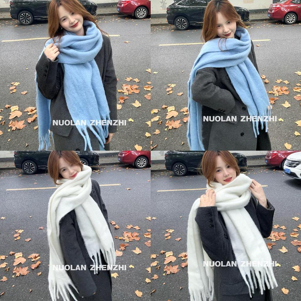 Solid Color Women's Imitation Cashmere Loop Scarf - Warm Autumn/Winter Neck Warmer Trend for Couples and Students