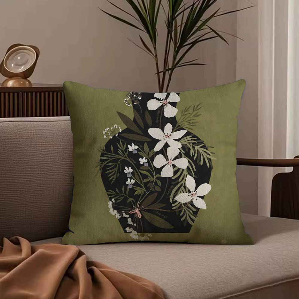 Vintage vase print Pillow Case null