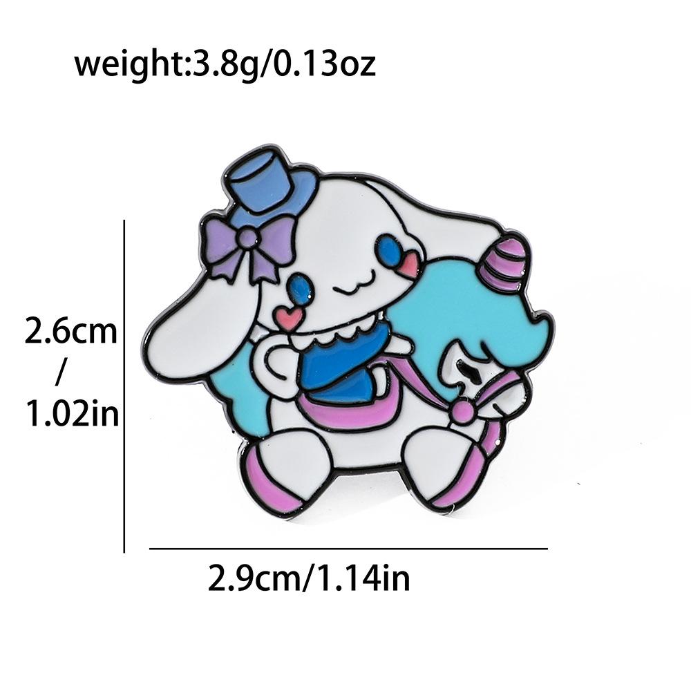Creative Soft Moe Jade Cinnamon Dog Brooch Rainbow Pony KT Cat Metal Badge Balloon Winnie Pin