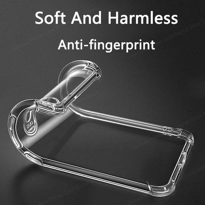 3D Airbag Clear Silicone Phone Case For Xiaomi Poco F5 F5Pro F6 F6Pro 5G Shockproof Soft Protective Shell Transparent Back Cover