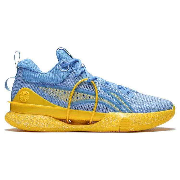 New LiNing Speed 8 Premium Cushioning Anti Slip And Wear Resistant Low Top Basketball Shoes Men's Blue Yellow ABAS015-7