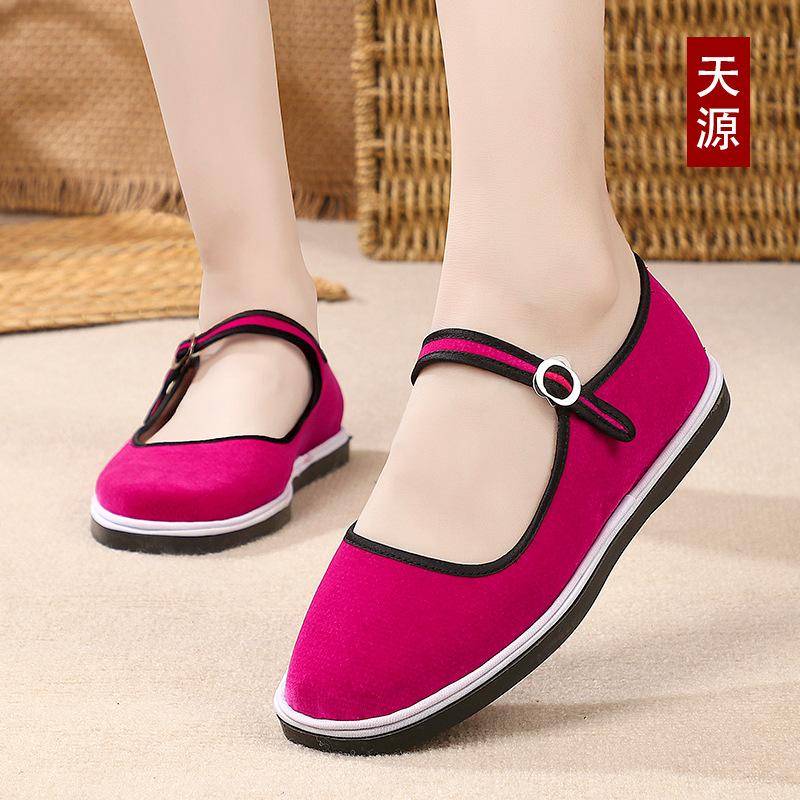 Old Beijing cloth shoes women's handmade cloth shoes lasagna cloth shoes mother shoes among the elderly casual shoes women's embroidered shoes