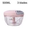 500/900ML Manual Meat Mincer Garlic Chopper Rotate Garlic Press Crusher Vegetable Onion Cutter Kitchen Cooking Accessories Chopping Garlic Masher