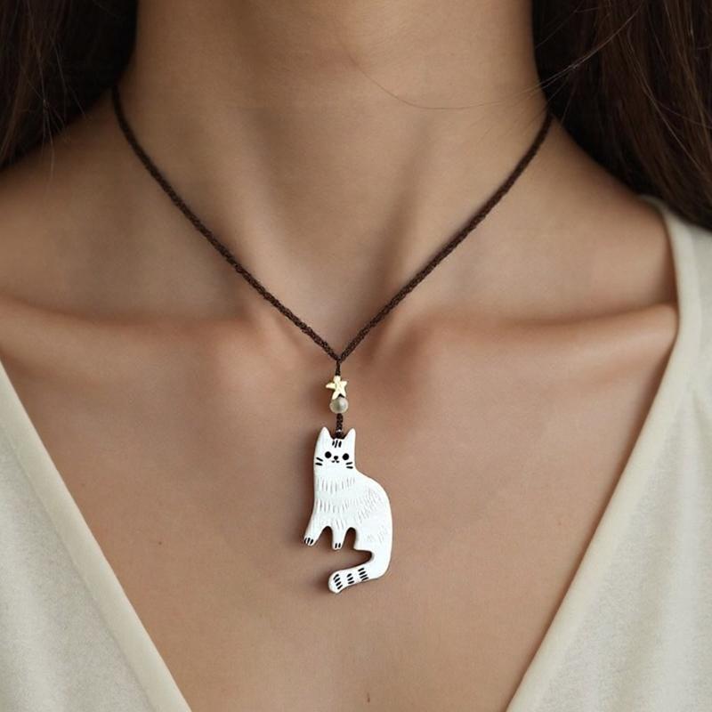 Multifuntional Cats Shape Necklace Adjustable Chain Necklace Elegant Pendant Necklace for Fashionable Lover Present