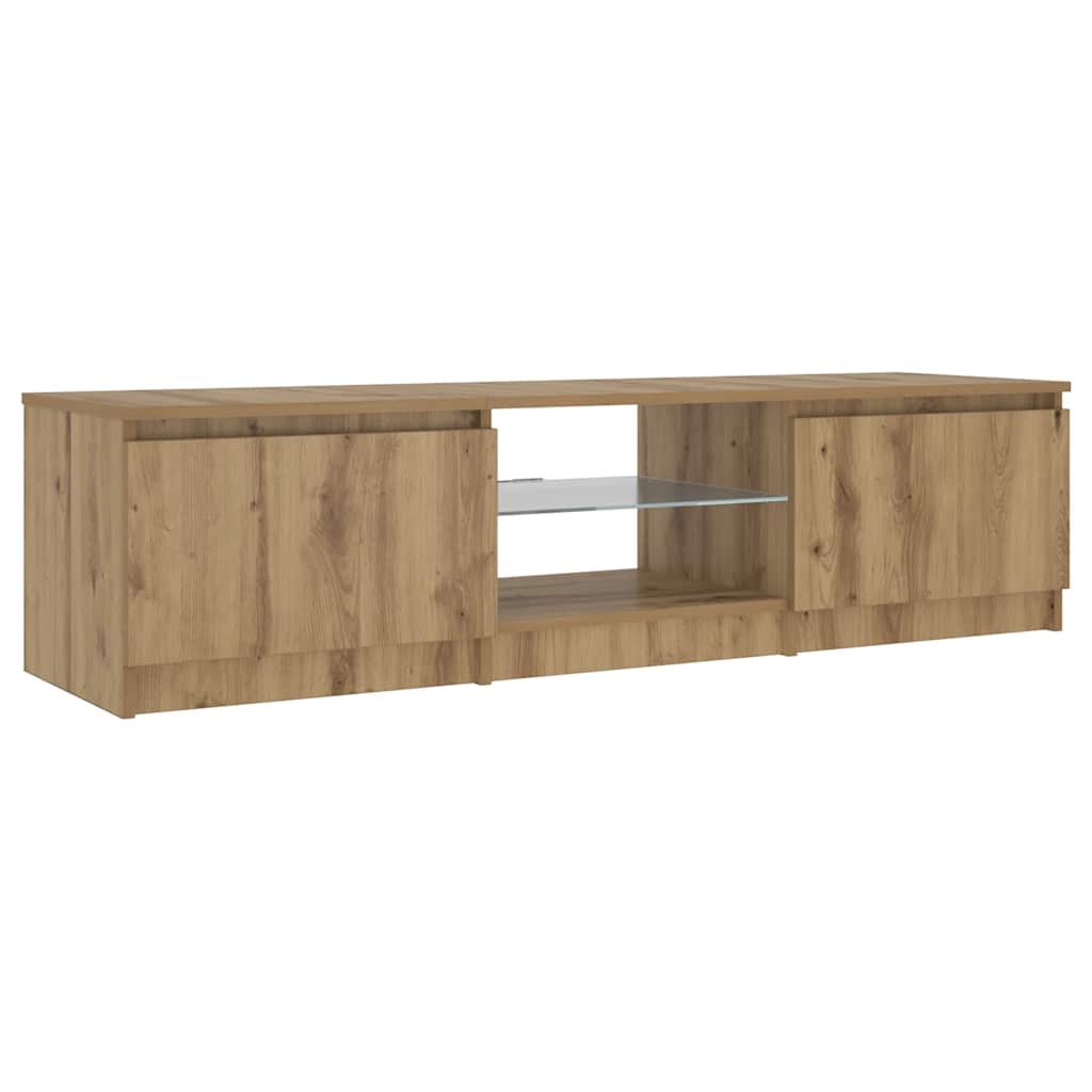 Vidaxl Szafka Pod Tv Z Oświetleniem Led, Dąb Artisan, 140X40X35,5 Cm