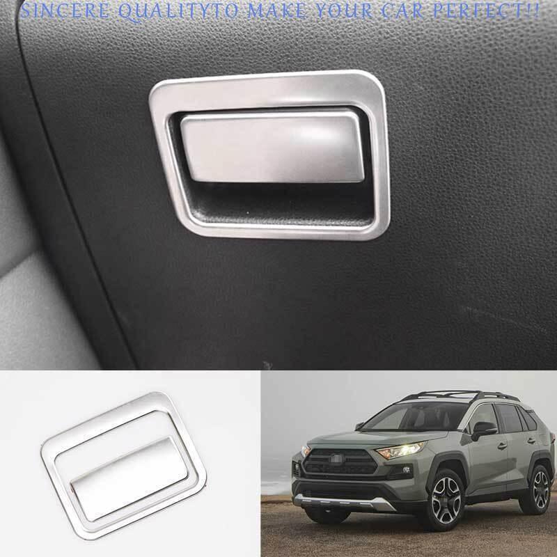 For Toyota RAV4 2019-2025 Silver Steel Co-Pilot Storage Box Handle Cover Trim