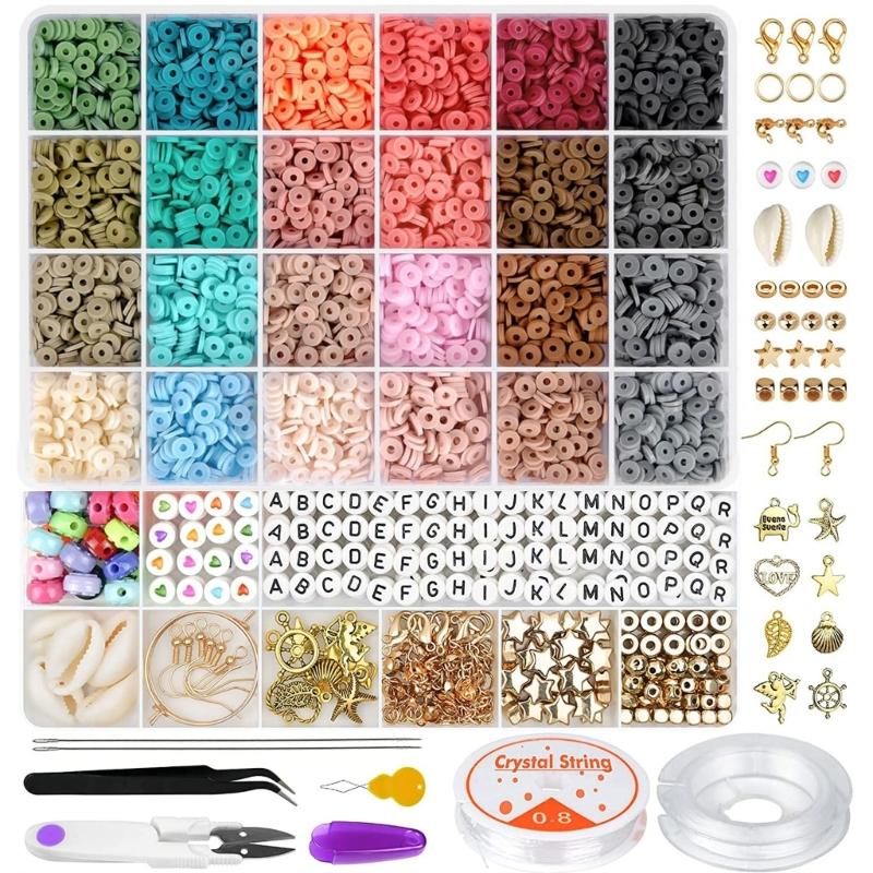 Polymer Clay Beads Bracelet Making Set Easy To Use Beading Set Crafts Accessories For Kids Interested In Jewelry Making
