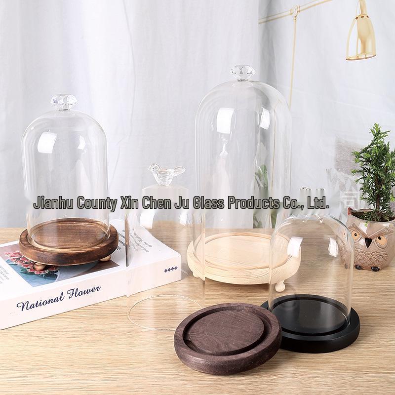 Heart-Shaped Glass Dome Display Cover for Miniatures