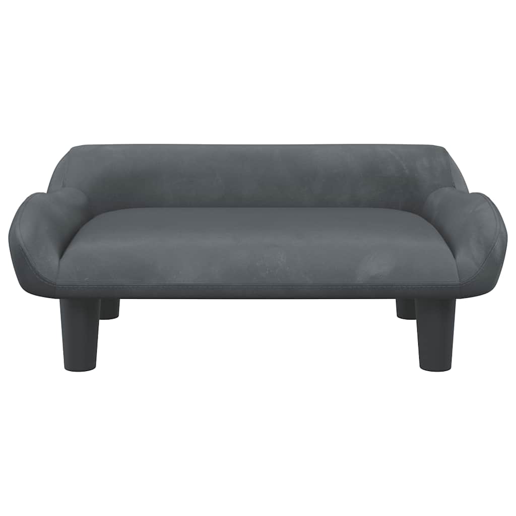 Kids Sofa Dark Grey 70 X 40 X 24 Cm Velvet