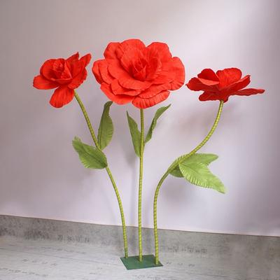 NEW Silk Artificial Rose Artificial Flowers Giant Photography Props Background Fake Flowers 40cm Rose Branch Wall