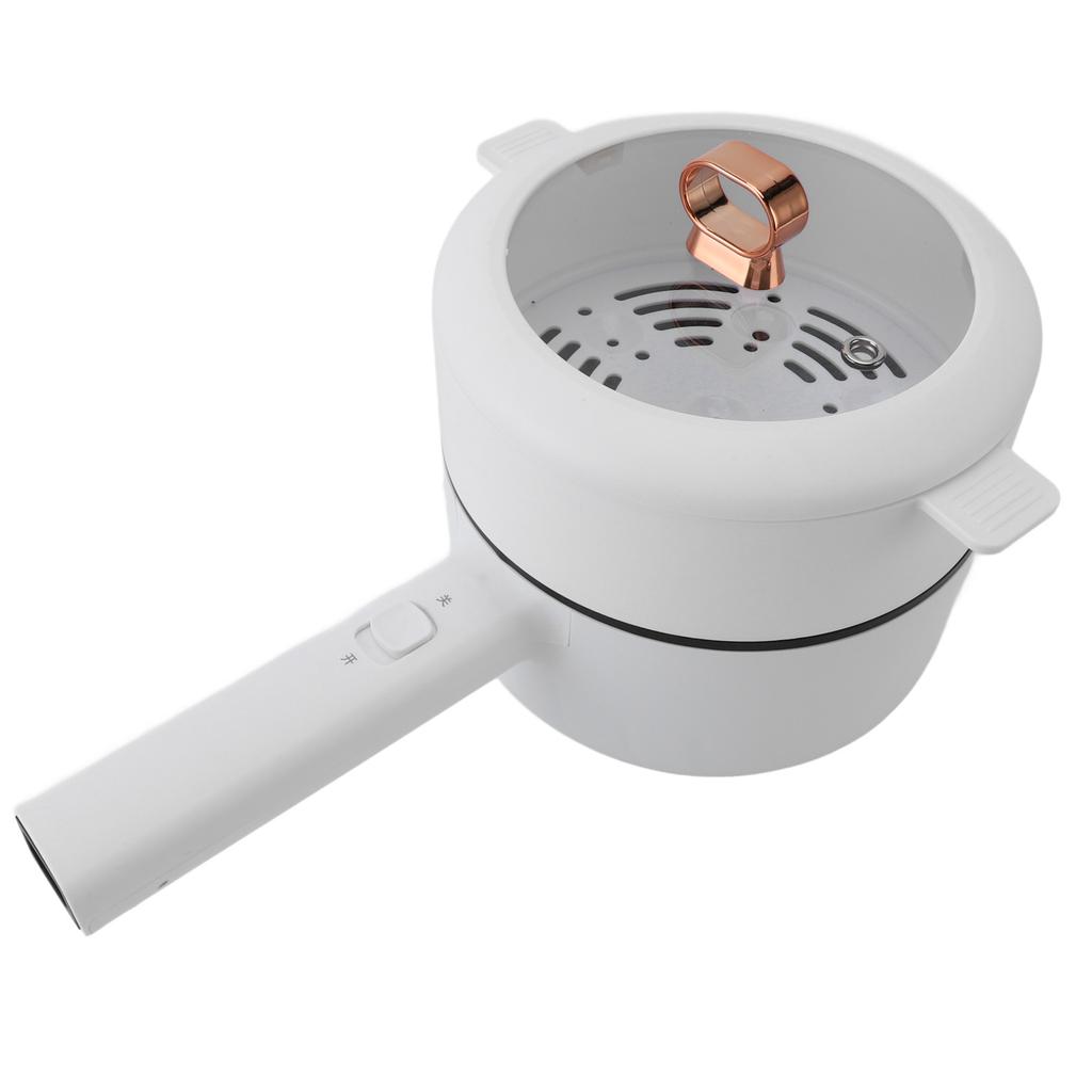 2L Elektrisk Hot Pot Multifunktionell 600W Förhindrar Fastbränning Bärbar Elektrisk Kokare med Ångställ