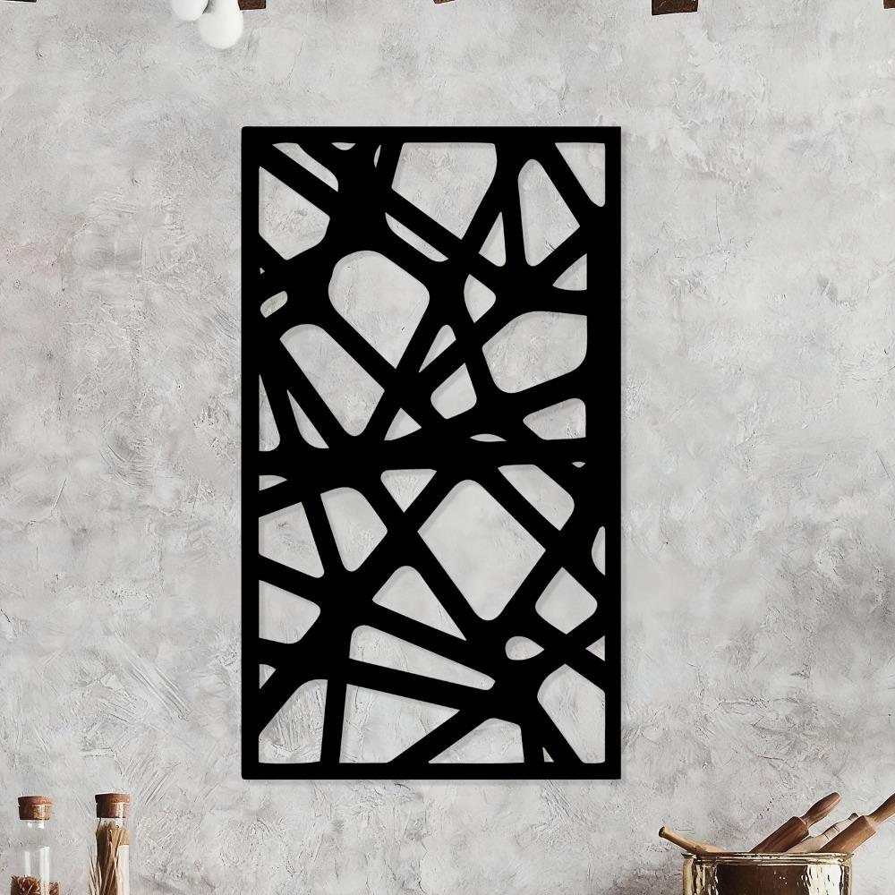 Iron Wall Art Abstract Geometric Sculpture Powder Coated Metal Decor for Living Room Garden