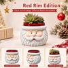 Christmas Santa Claus Face Mini Resin Planter Festive Holiday Succulent Pot Desktop Decor Gift