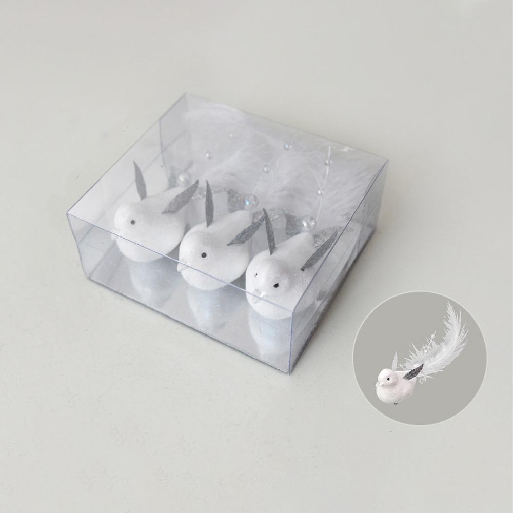 Flocking Christmas Tree Pendant Polar Bear Snowflake Hanging Pendant  Home Decoration