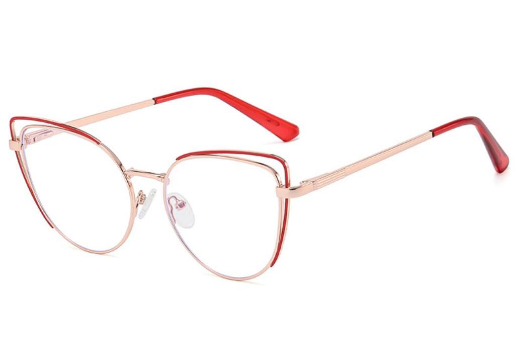 Reading Glasses Transparent Women Fashion Optical Prescription Eyeglasses Frame Anti Blue Light Red Cat Eye Glasses +1 +2 Gafas