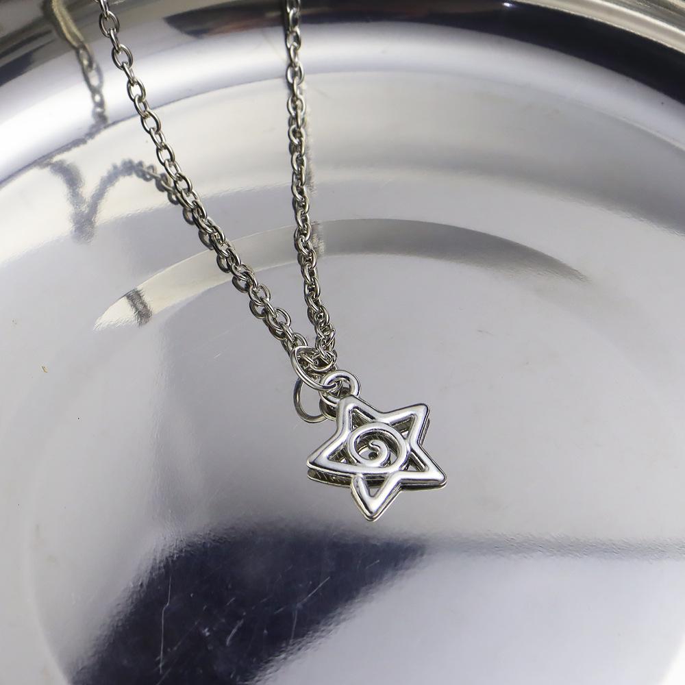 European-American Gothic Star Pendant Necklace - Silver Chain, Multi-style Cross Design