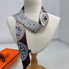 Silk scarf long strip high-end multi-purpose double-sided printing imitation silk silk scarf wrapping belt streamer decorative small scarf belt