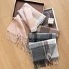 High end Atmosphere Scarf British Style Imitation Cashmere Scarf Winter Plaid Warm Tassel Scarf Versatile for Men and Women