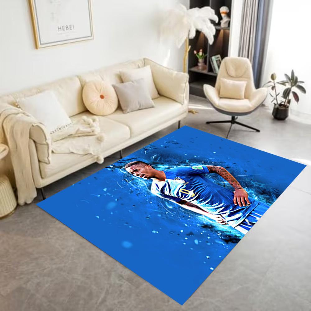 Soccer Player Blue Kit Floor Rug Office Rug Perfect for Balcony Entryway Decorate room Foyer Antislip Carpet Anime Office Decor
