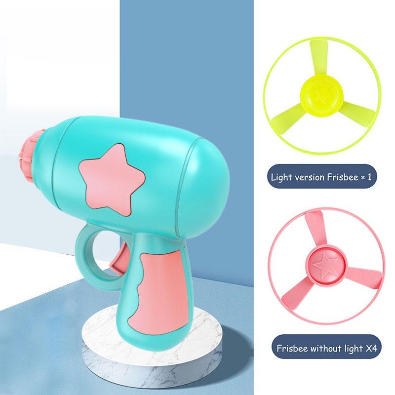 Interactive Pet Toy Gun Light-up Flying Disc For Cats And Dogs Plastic Pink/blue/yellow