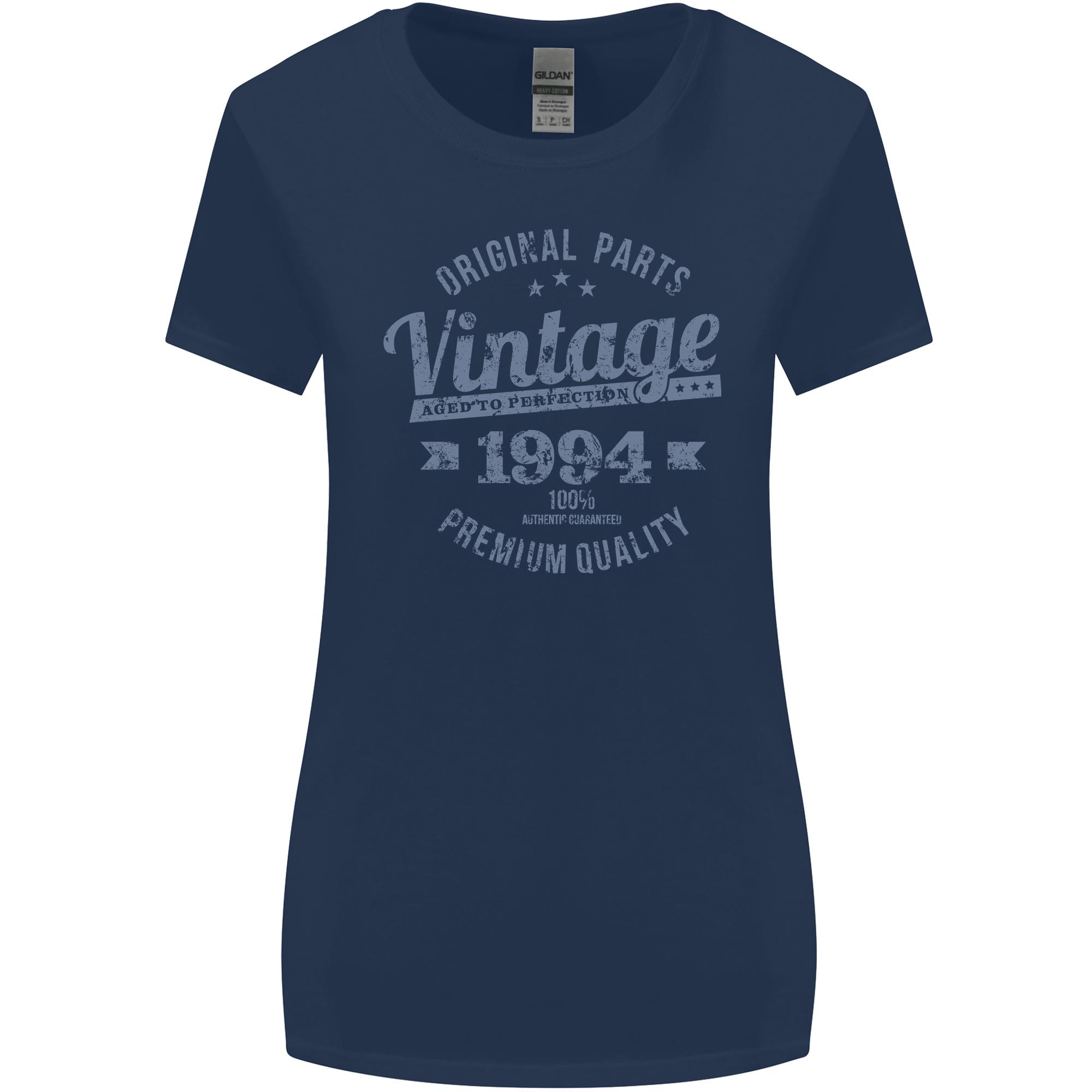 Vintage Year 32nd Birthday 1994 Unisexs Wider Cut TShirt Navy Blue S