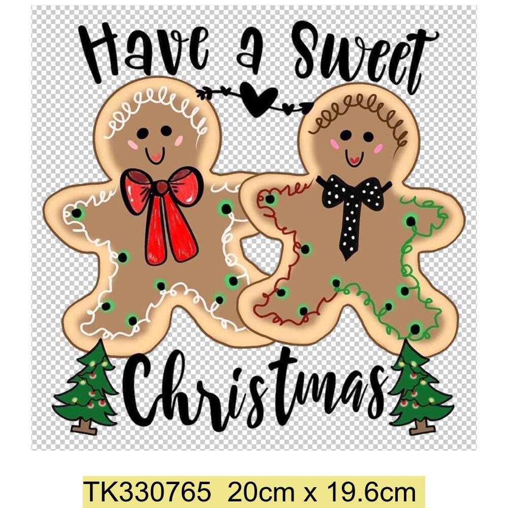 Iron On Christmas Snowmen Santa Claus Christmas Trees  Patch DIY Heat Transfer Tops Appliqued Vinyl Iron On Clothes Stickers