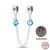 Real 925 Silver Stars & Moon Sunflower Safety Chains Spacer Beads Charms Fit Qikaola 925 Bracelets DIY Jewelry