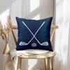 1pc Pillowcase, Golf Sport Navy Blue, All-Season Pillowcase, Soft and Smooth Polyester Short Plush Fabric, Single-Sided Printed Pattern, 45cm*45cm, Zi