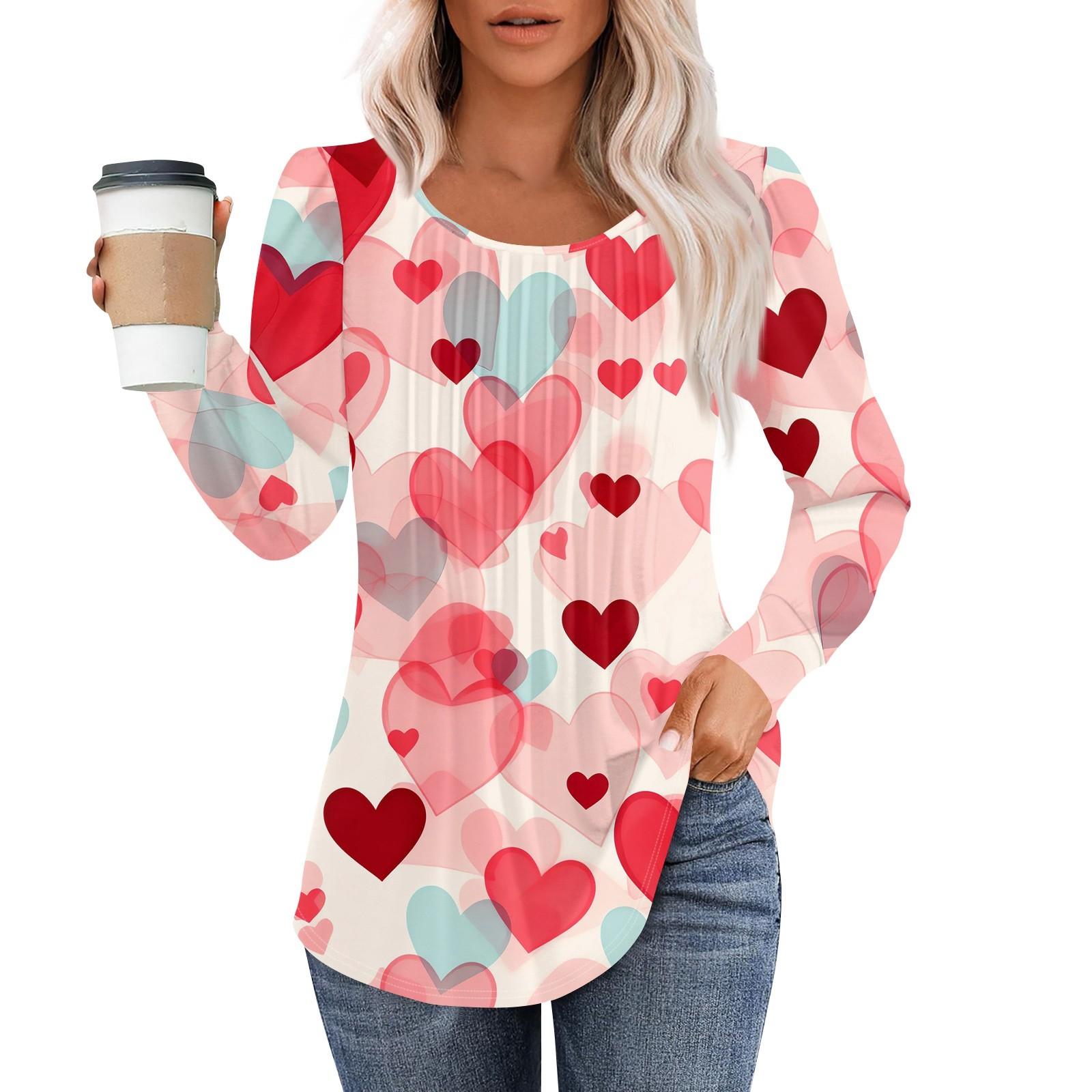 

Сорочки з довгим рукавом для жінок Топи Одягнені повсякденні блузки Плісе Топи-туніки з вигнутою горловиною XL