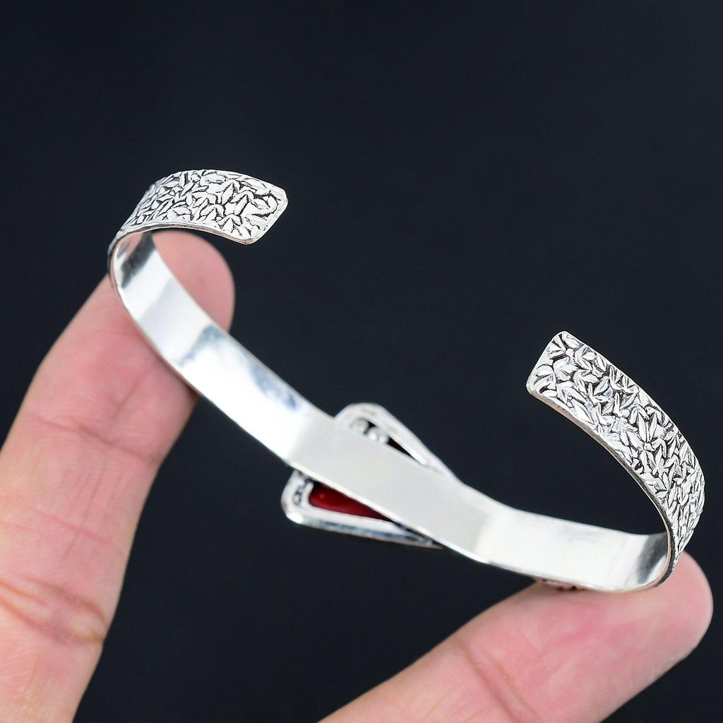 Friendship Day Sale Sterling Silver Natural Italian Red Coral New Bangle Jewelry