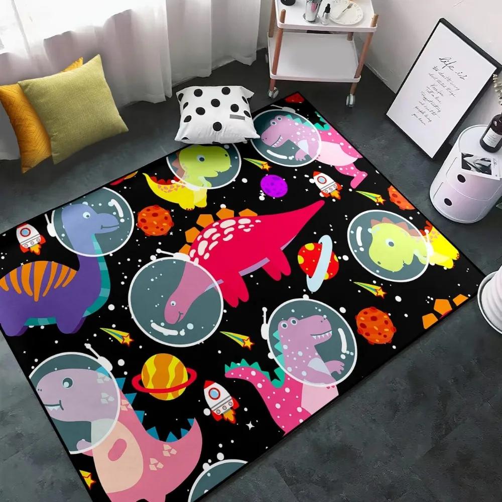 Boys Bedroom Dinosaur Rug Cartoon Dino Area Rugs Funny PlayMat Cute Printed Carpet Polyester Floor Mat Living Room Decor Doormat