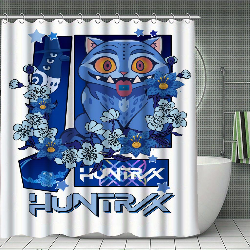 K-POP D-Demon H-Hunters Sprchové závěsy Omyvatelná tkanina Polyester Pro vanu Umění Koupelnová dekorace S háčky Vodotěsný závěs