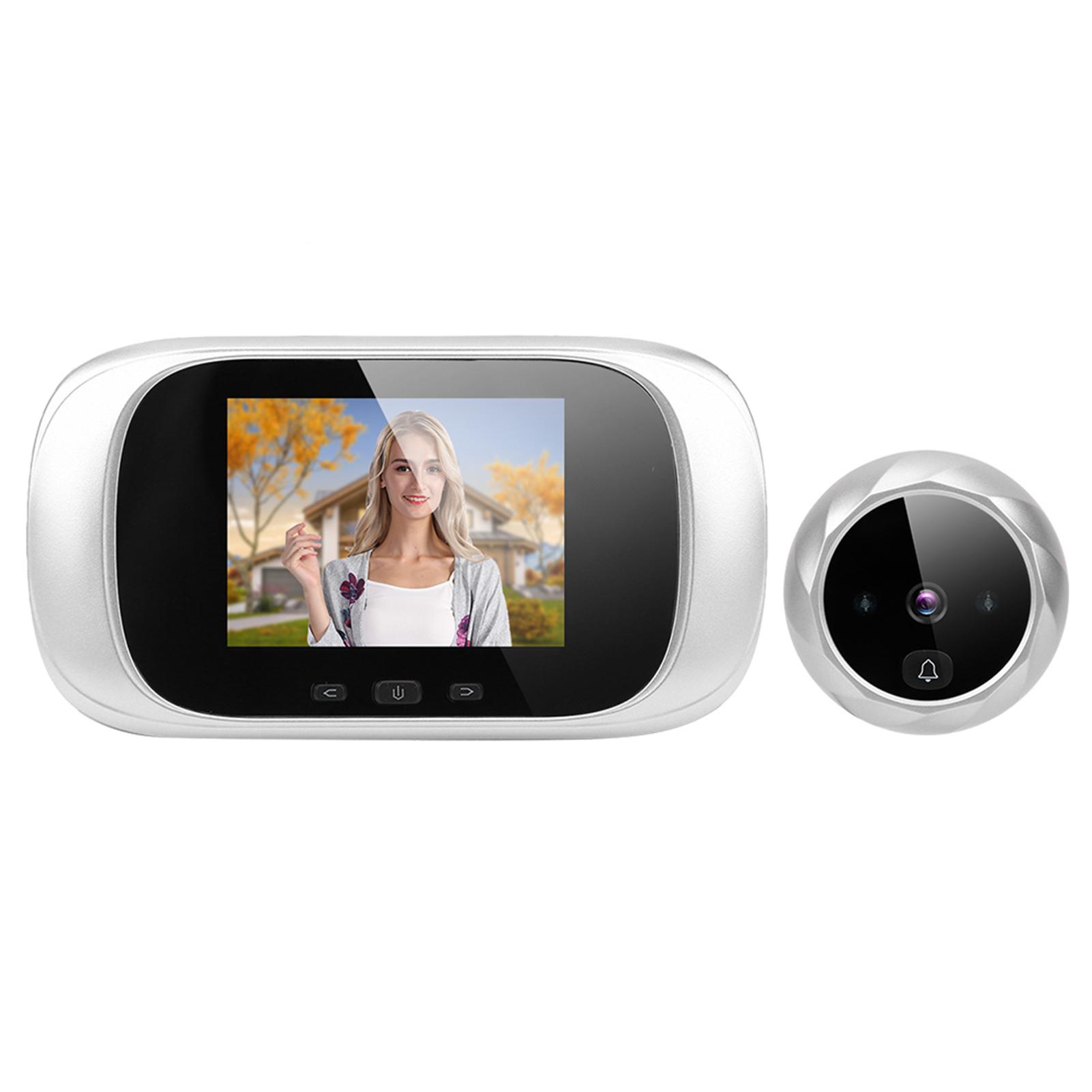 

2.8in TFT LCD Visual Door Viewer IR Night Vision Cyclic Storage Camera Doorbell Ding Dong Smart Access Control серебряный
