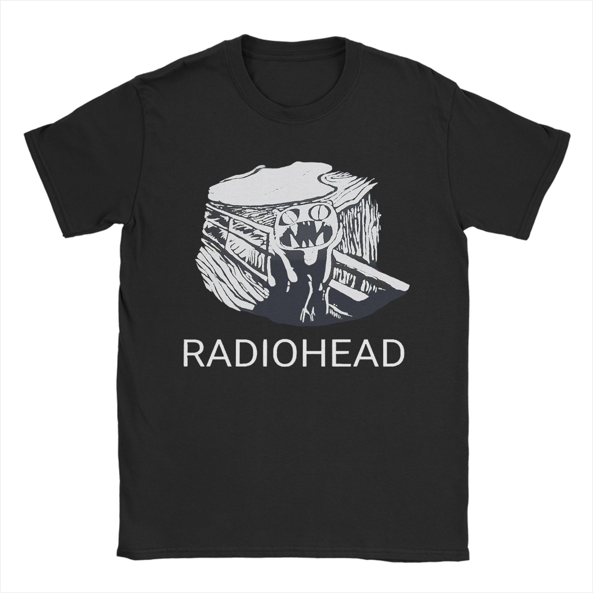 

Забавная футболка The Swankys Lifestyle Мужская хлопковая с коротким рукавом Radiohead Рок-группа Круглый вырез Летний топ Футболка 4XL