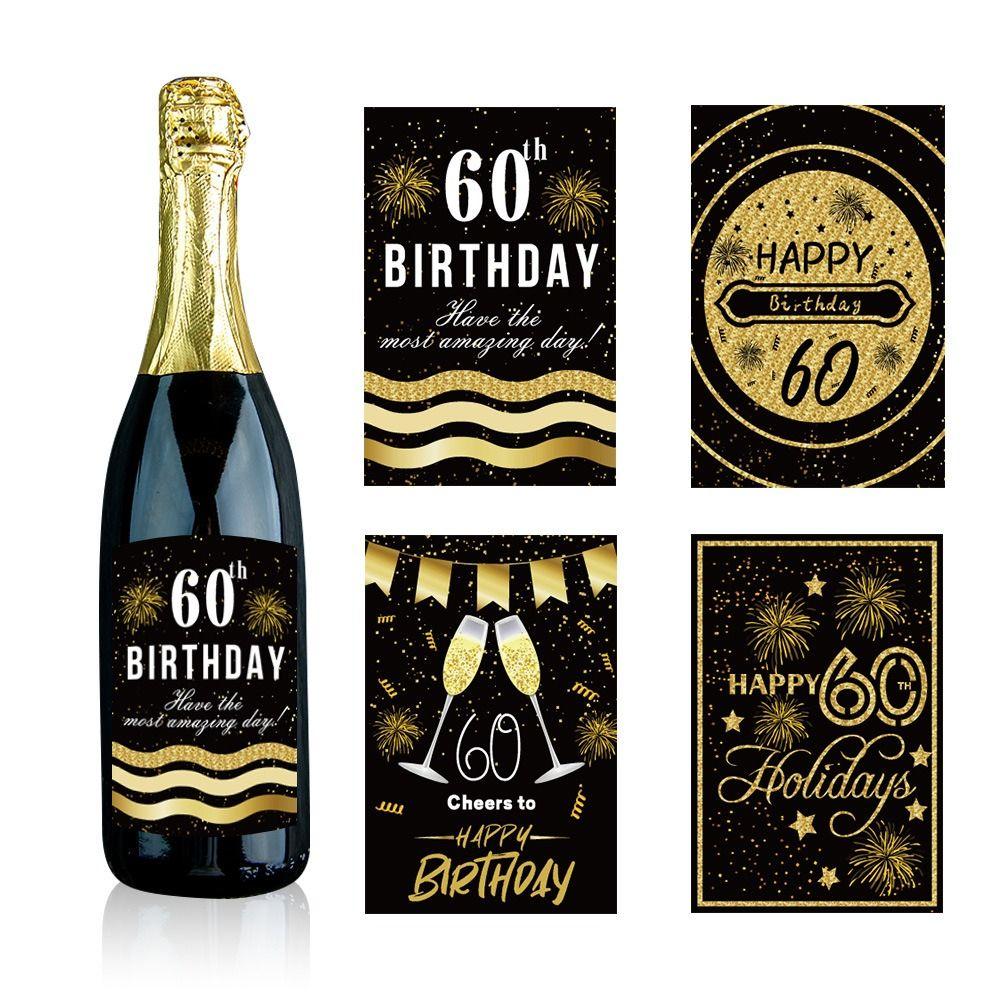 36Pcs 30th 40th 50th 60th Wine Bottle Stickers Party Supplies Wine Bottle Labels  Anniversary