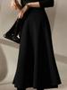 European & American Plus Size Women's Casual Solid Midi Skirt