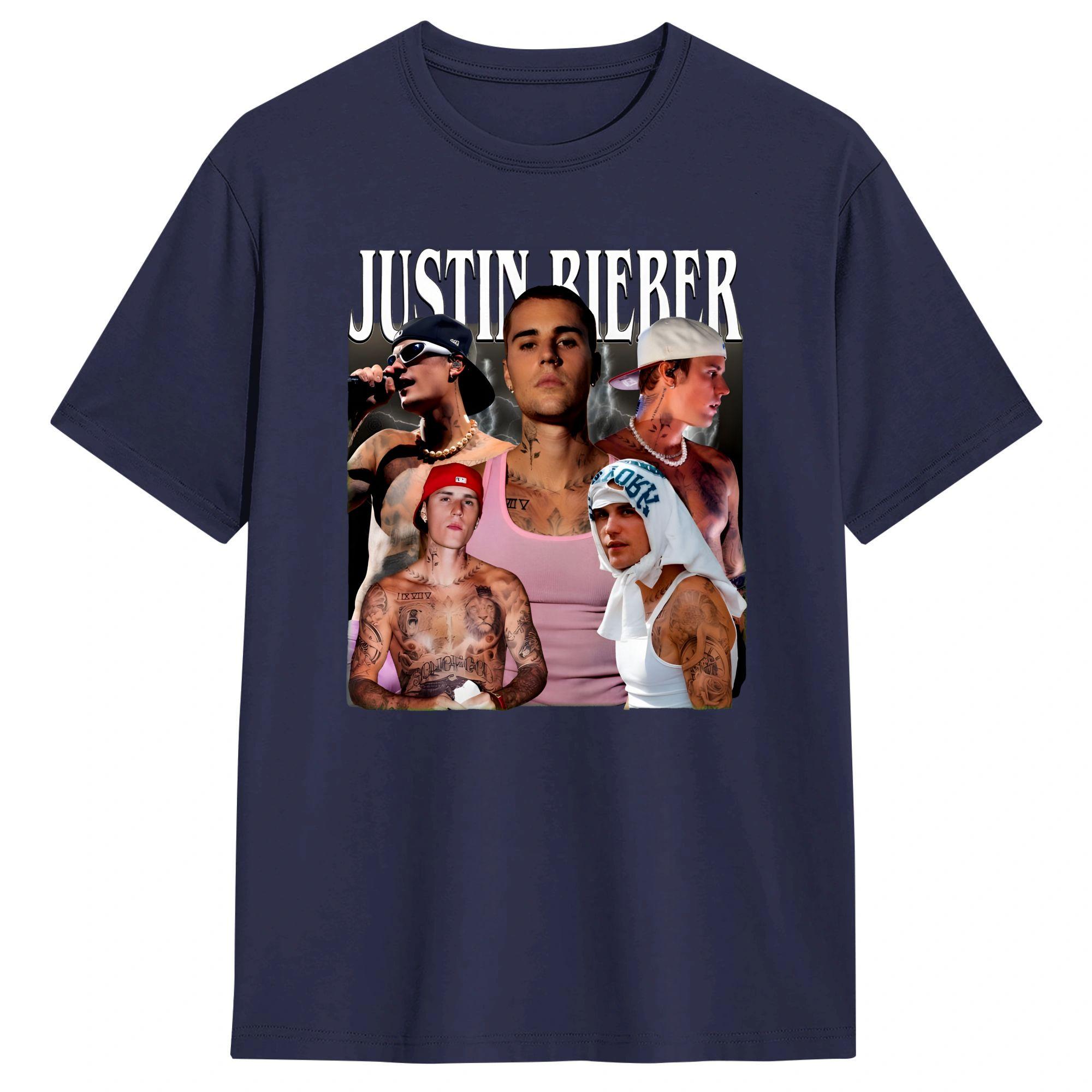 

Vintage TShirt Beach JJustins BBiebers Bootleg Novelty T Shirts Cotton Tshirt for Adult Y2K Casual Short Sleeve Tees 4XL