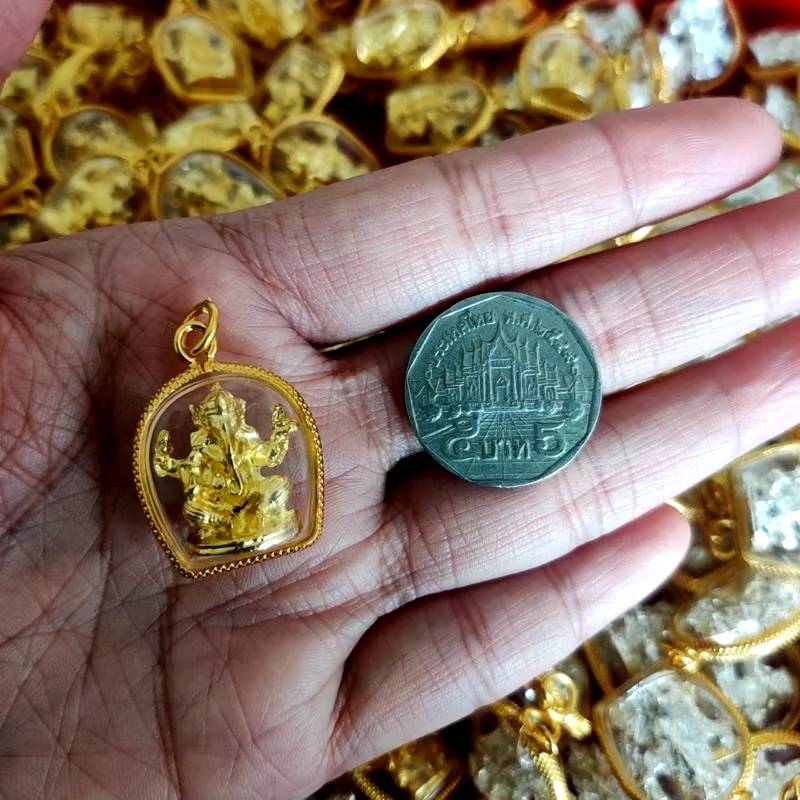 Hinduism Buddha Ganesha Elephant Head God Pendant Locket Powerful Success Amulet Talismans Jewelry Vintage Gifts Protect Travel Health Lucky Rich