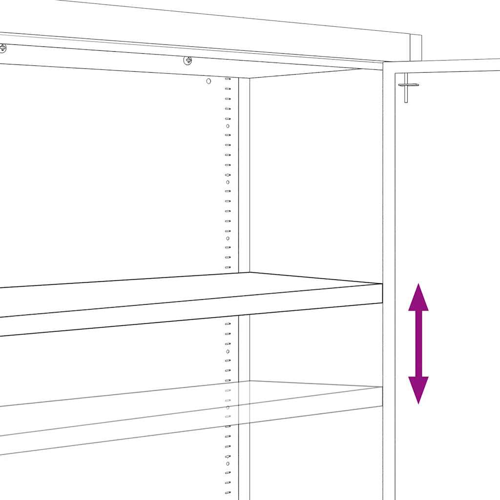 Filing Cabinet Light Grey 90 x 40 x 200 cm Steel